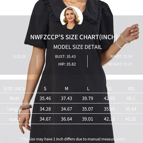 Women Casual Summer Dress Polyester Blend Short Sleeve Pockets Mini - Picture 6 of 6